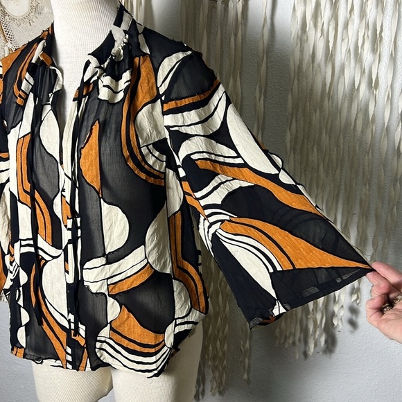 Sita Murt Mila Knit Feelings Raw Edge Patchwork Detail Size 36/US Small - Picture 2 of 12